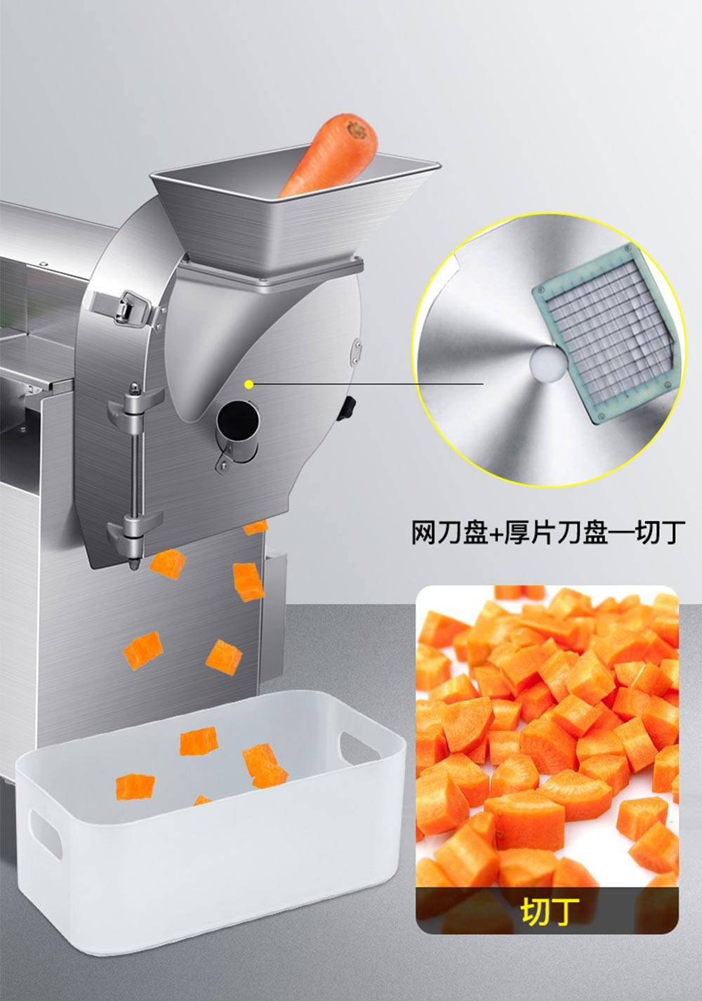 商用大型全自动多功能切菜机 切丁机 切片机(图11)